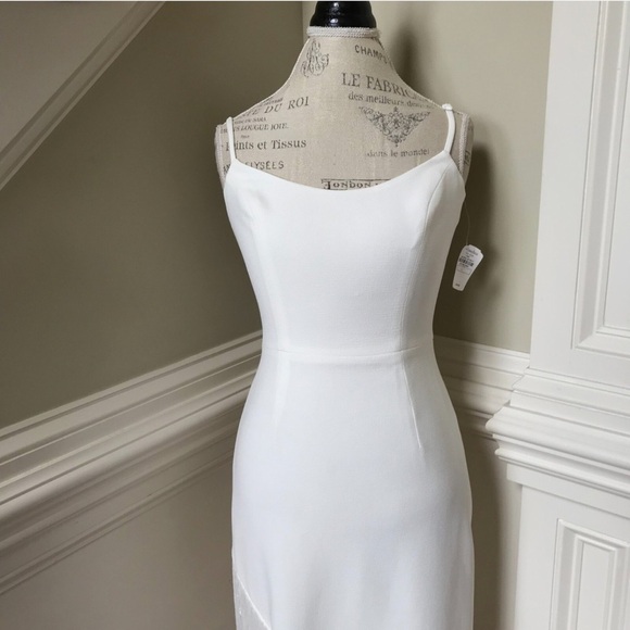 Dress the Population Rory White Midi Dress Sleeveless Fringe Sz Small - Picture 5 of 16